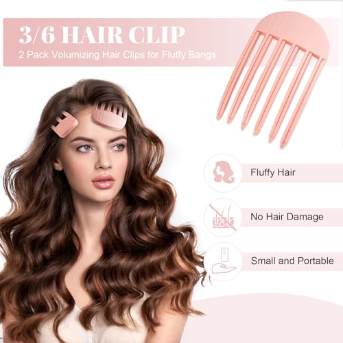 Pinzas para volumen de cabello, 4 piezas, color rosa miniatura 4