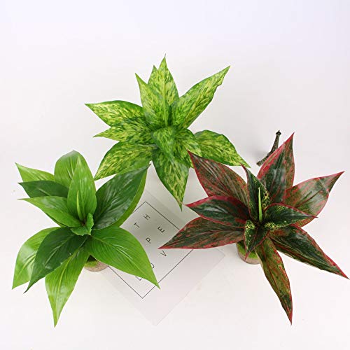 Fake Plants, Cattree Artificial Plant Outdoor Shrubs Faux Grass Plastic Leaves Greenery Bushes Home Garden Wedding Party Decorations Indoor Office Yard Verandah Uv Resistant Planter Filler, Red 2 Pack #TOP7