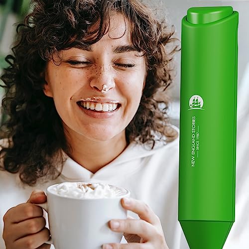 Image of Powerful Milk Frother Handheld Foam Maker, Mini Whisk Drink Mixer for Coffee, Cappuccino, Latte, Matcha, Hot Chocolate, No Stand, Green
