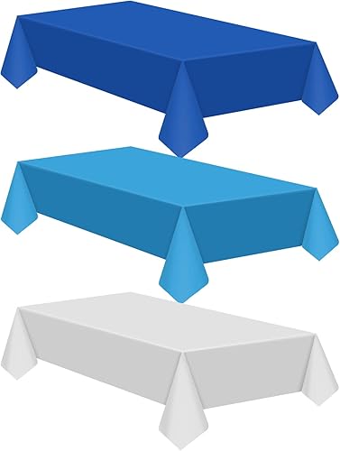 Juexica 12 manteles de plástico desechables de 54 x 108 pulgadas, impermeables, de plástico para Navidad, tema oceánico, suministros de fiesta de