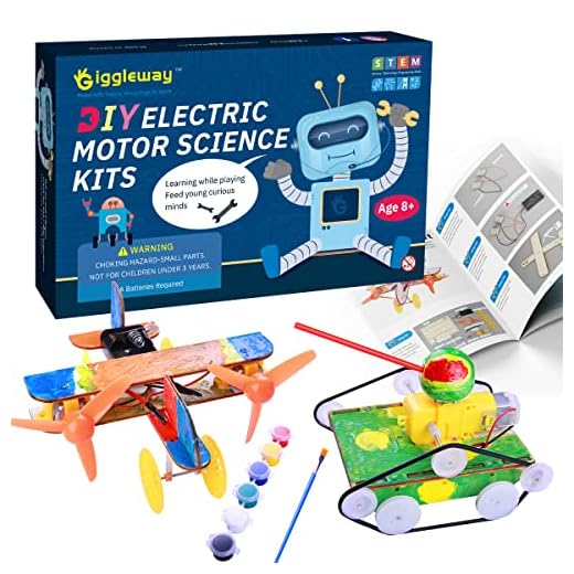 Giggleway Electric Motor Science Kits for Kids, DIY Wooden Kids Science Experiment Kits, Circuit Building STEM Toys for Boys and Girls-Tank Model Kit, Bird Taxiing Aircraft