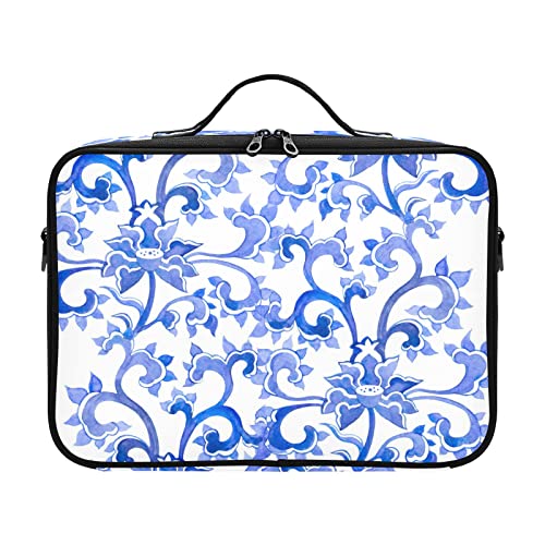 GAIREG Estuche de maquillaje de panal amarillo con divisores ajustables, Adorno chino floral