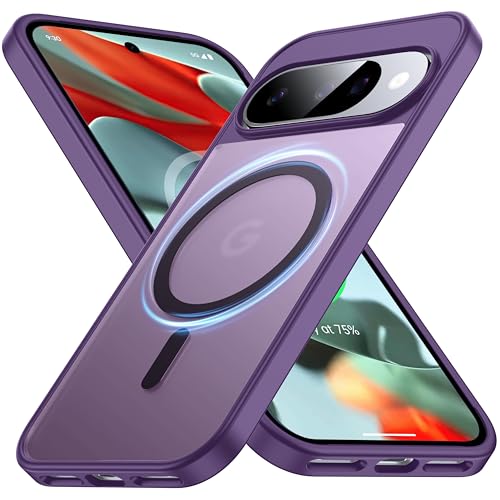 Image of [NO.1 Magnetic]for Google Pixel 10 Case /Pixel 10 Pro Case with MagSafe[Military Grade Drop Tested][Translucent Matte][Anti-Fingerprint]Soft Silicone Bumper for Pixel 10 /10 Pro Phone Case,Purple