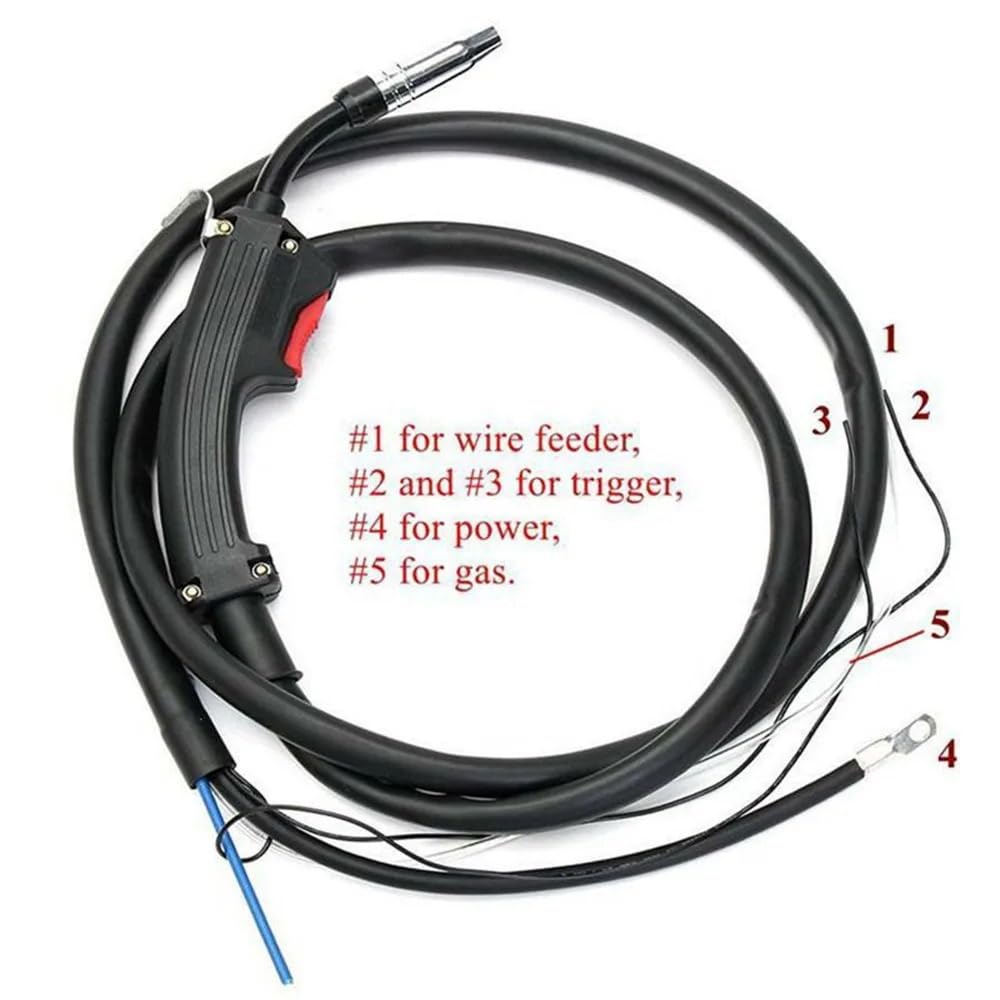 Antorcha de soldadura MIG 14AK con válvula de gas, 2 m, 2,5 m, 3,0 m, 3,5 m y 4,0 m, refrigerada por aire, for máquina de soldadura MAG.(3.5M)