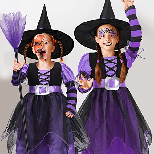 Disfraz completo de bruja para niñas Halloween morado miniatura 5