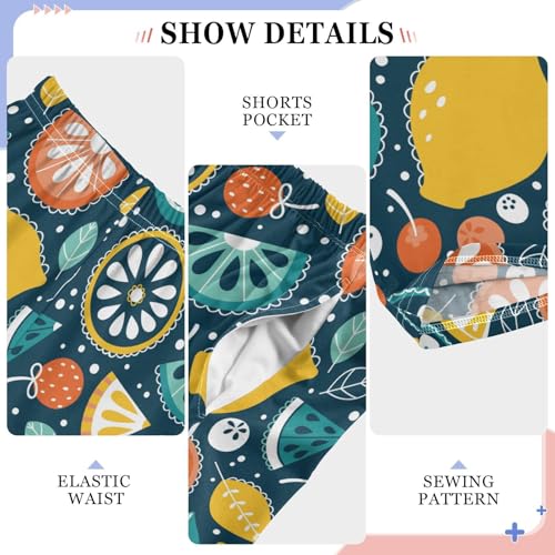 ZZXXB Lemon Watermelon Boys Long Pants Soft Trousers Elastic Waist Kids Lounge Bottoms with Pockets S-XL4