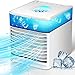 Produktbild Mobile Klimageräte USB, Mini Luftkühler mit 3 Geschwindigkeiten, Mobile Klimaanlage Leise, Air Cooler Klimagerät 90° Schwingwind Ventilator Luftbefeuchter, 7 LED Luftkühler Klein für Zuhause und Büro