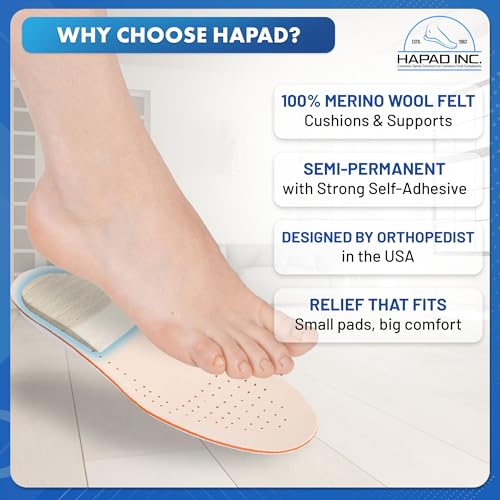 Image of HAPAD Heel Lifts for Women & Men, 5 /16 inch Height, 2 1 /2 inch Width (Pack of 1) - Supportive, Breathable Shoe Heel Inserts, Pads - Shoe Lifts for Uneven Legs, Length Discrepancy, Achilles Tendonitis, Heel