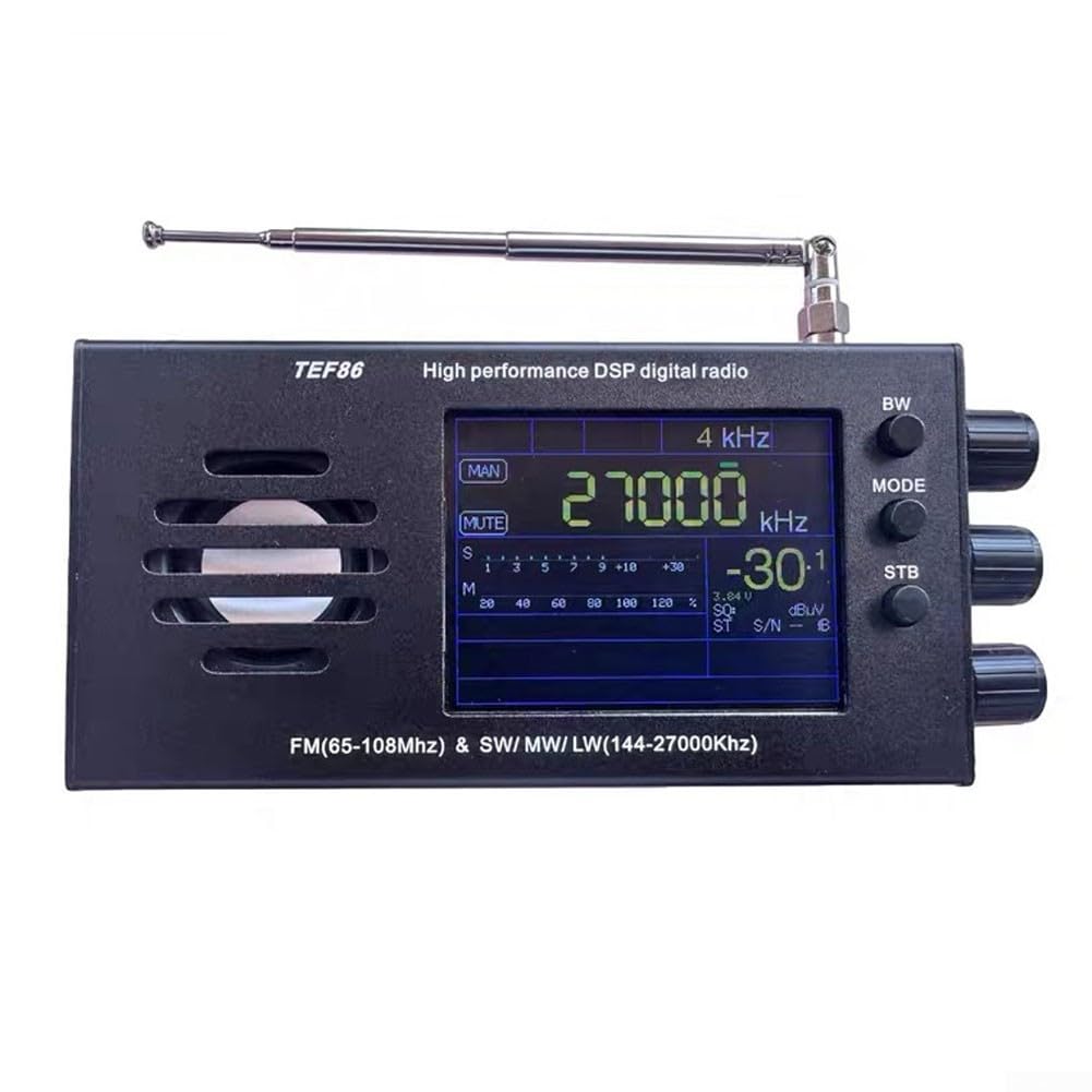 Tragbares Digitales Radio, TEF6686 FM (65–108 MHz) und SW/MW/LW (144–27000 kHz) DSP-Radioempfänger Tragbares Kurzwellenradio mit Batterie, 3,2-Zoll-LCD-Vollband-Radio, großer Lautspreche