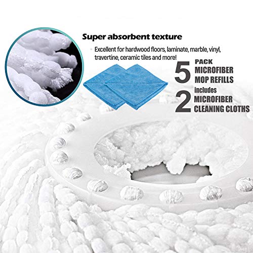 image for FAMEBIRD Microfiber Replacement Mop Head Refill for 360° Spin Magic M