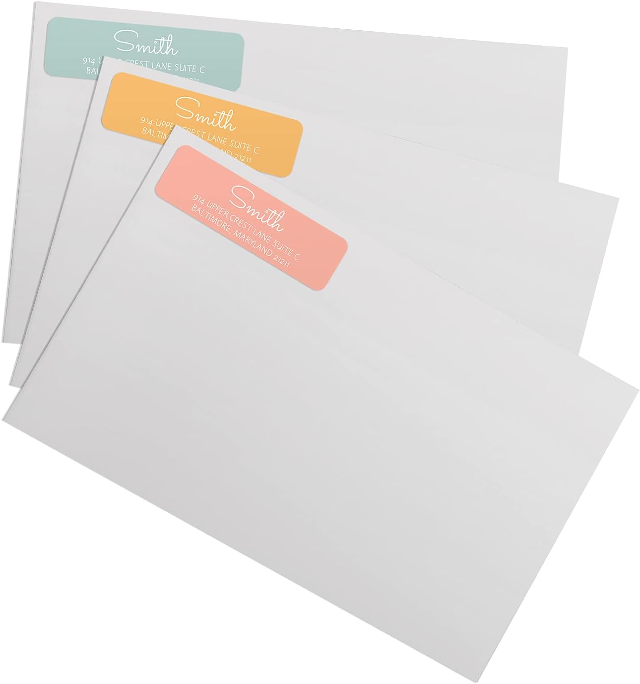Colorful Pastel Rolled Address Labels/Roll of 250 Personalized Address Labels/Designer Return Address Stickers in Elegant Plastic Dispenser