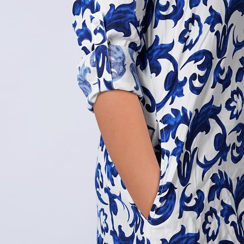 Image of Midi Dress for Women | Rayon A-Line Dress with Pockets | Casual Western Dress for Women | Comfortable Everyday Wear