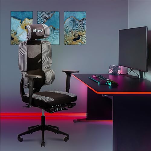 Image of NiTHO Matrix V2 Series Ergonomic Mesh Gaming Office Chair | Lumbar Back Support Computer Desk Chair with Adjustable Armrests, Rocking Recline & Height Adjustable Swivel Chair for Work or Gaming, Black