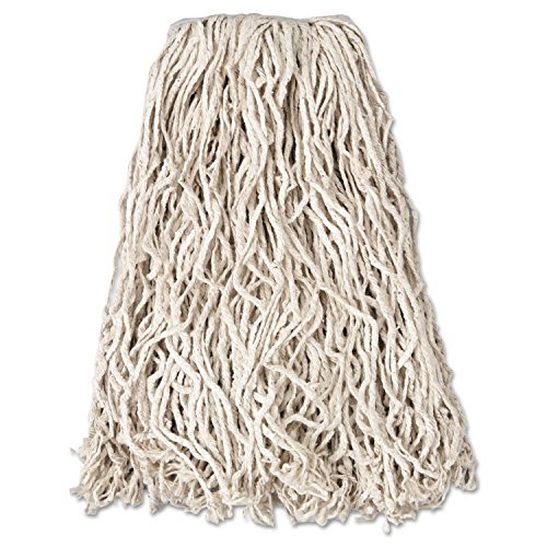 Rubbermaid Commercial V117 Economy Cut-End Cotton Wet Mop Head, 20oz, 1" Band, White (Case of 12) image 2