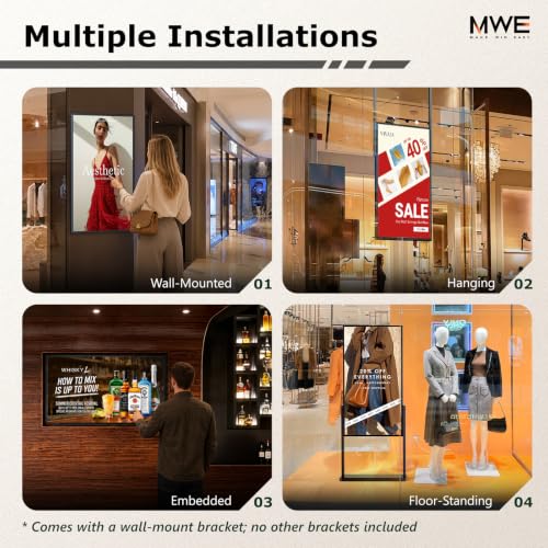 32 inch Wall Mount Digital Signage, FHD Touchscreen 32" Monitor Android 14 - image 7