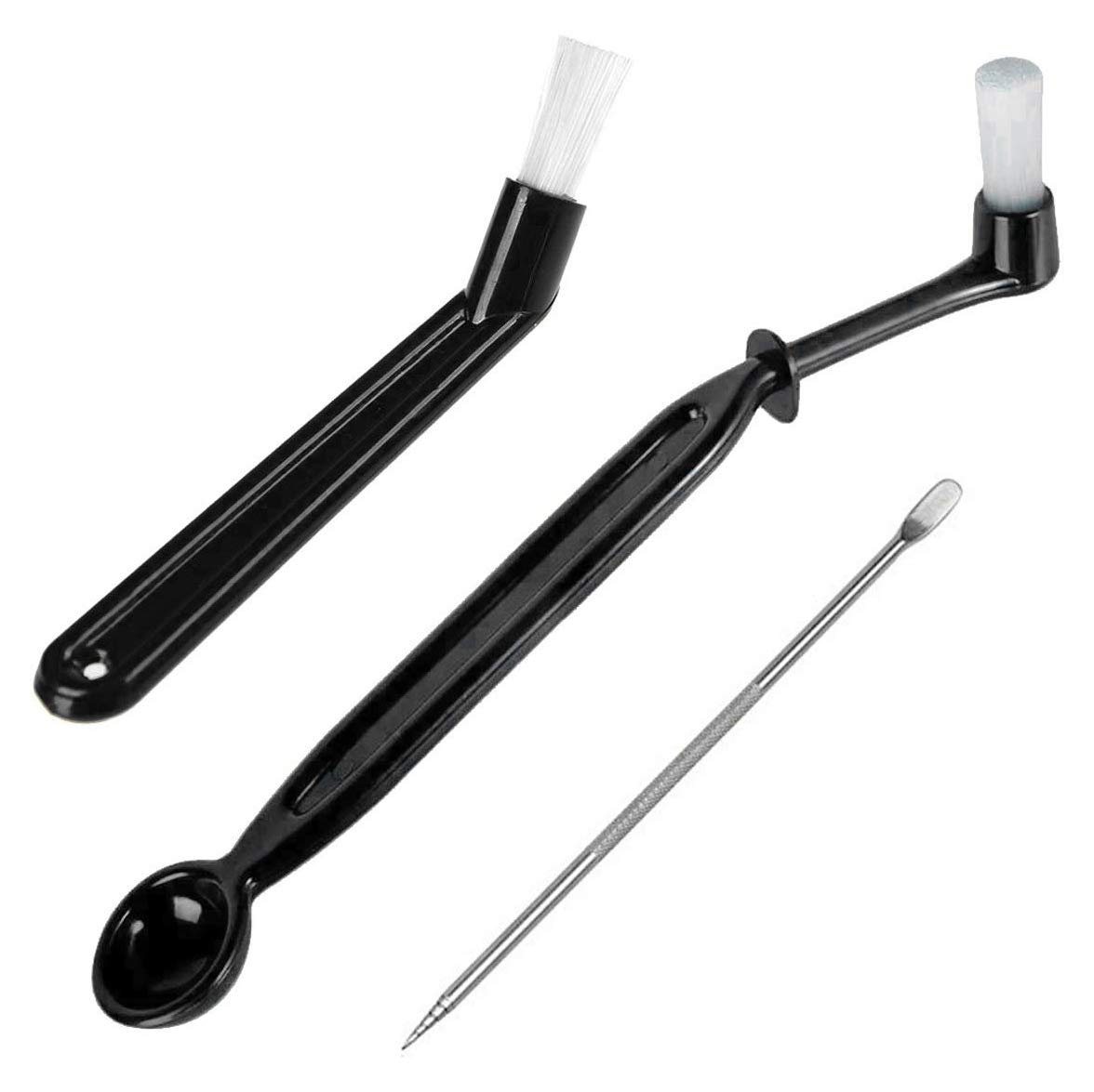 Uinfhyknd Coffee Machine Cleaning with Spoon Tool Set for Group Espresso Machine, Pack of 3, Black