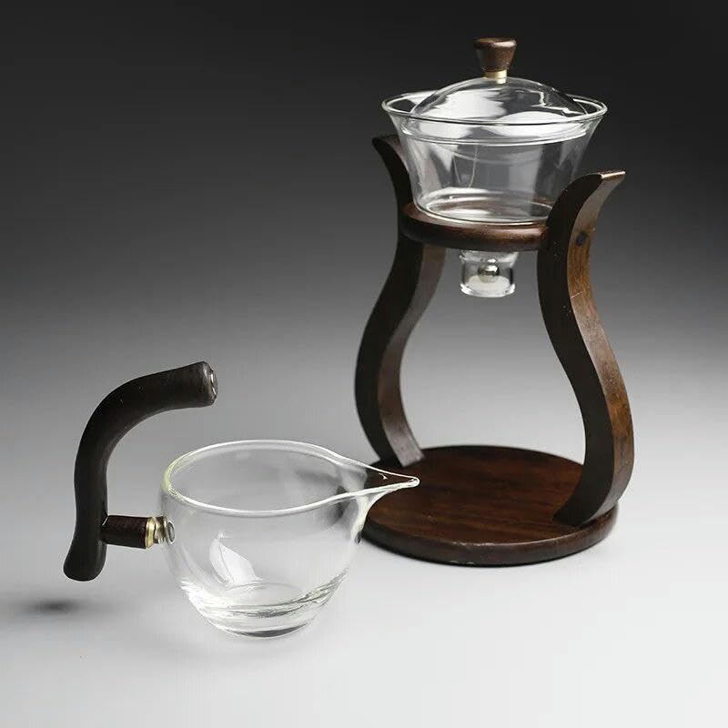 RAEF Théière en Verre Transparent, Service à thé Paresseux Domestique, Service à thé magnétique, Service à thé Semi-Automatique à Haute teneur en Borosilicate