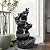 ilkqeppe Cascading Rock, 5-Tiers Outdoor Water Fountain with LED Light, Outside Patio Water Features Fountain, Garden Waterfall Decor for Patio, Backyard, Porch and Home Art Decor Dark Grey