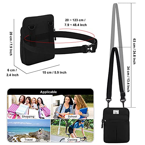 KAMO Multifunction Phone Waist Bag - Diagonal Cross Body Smart Phone Case Outdoor Bag with Triple Zip for Women & Men3