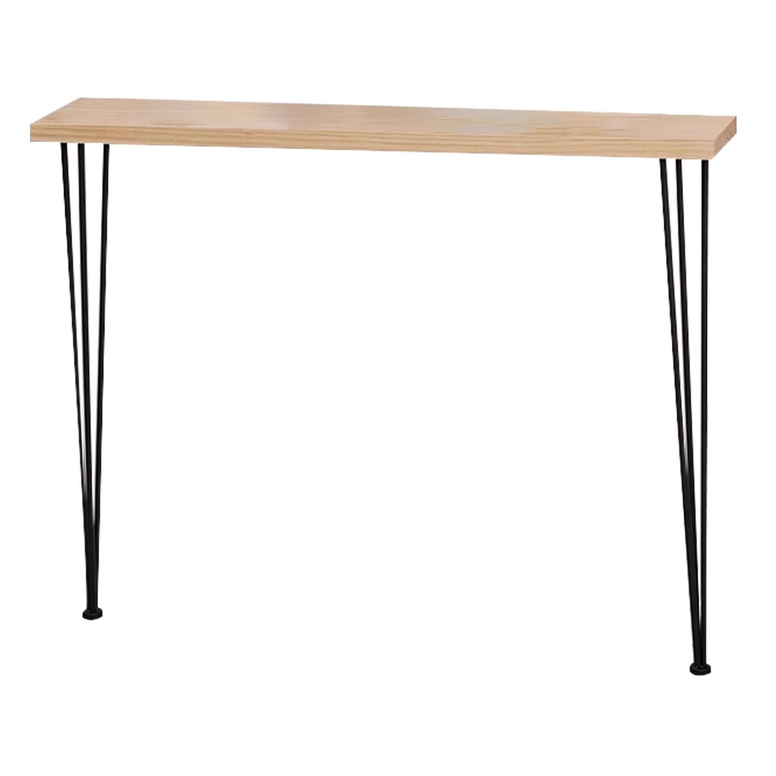 Mesa consola con patas de metal de diseño estrecho para pasillo y entrada