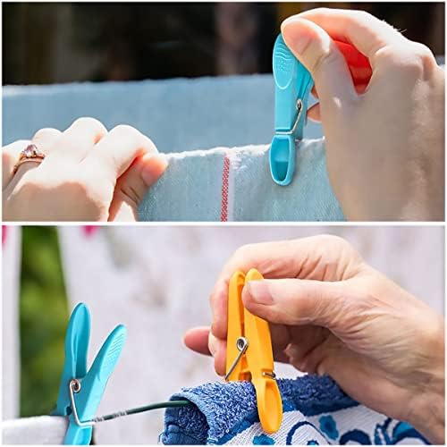 Clothes pegs for washing line soft grip laundry (Pack of 24) Drying pegs Strong Windproof Clothes Pins No Damaging Hanging Clips pegs for Indoor Outdoor Washing