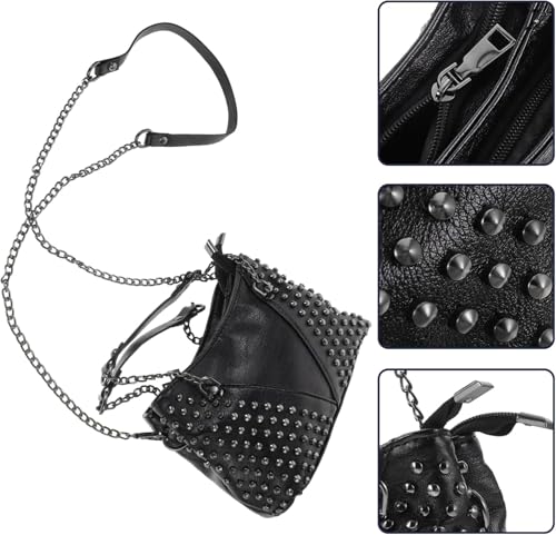 Sac à bandoulière rivet chaîne grand espace sac à main durable