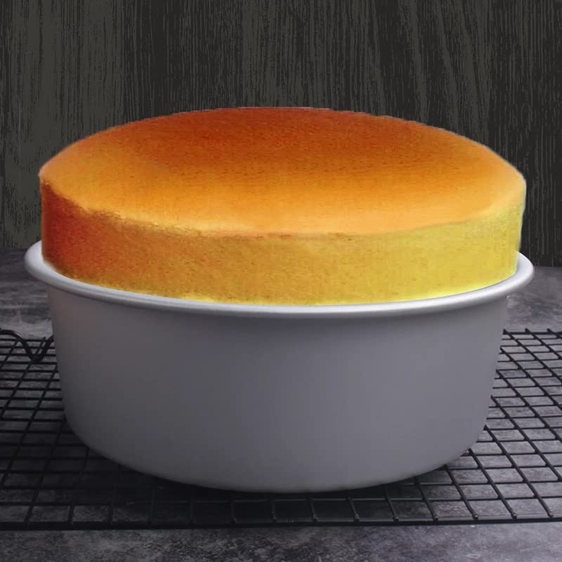 Juego de moldes para pasteles redondos de 4/6/8 pulgadas con parte inferior extraíble Juego de moldes para pasteles de gasa de aleación de aluminio Herramientas de latas para pasteles redondos de 3 n