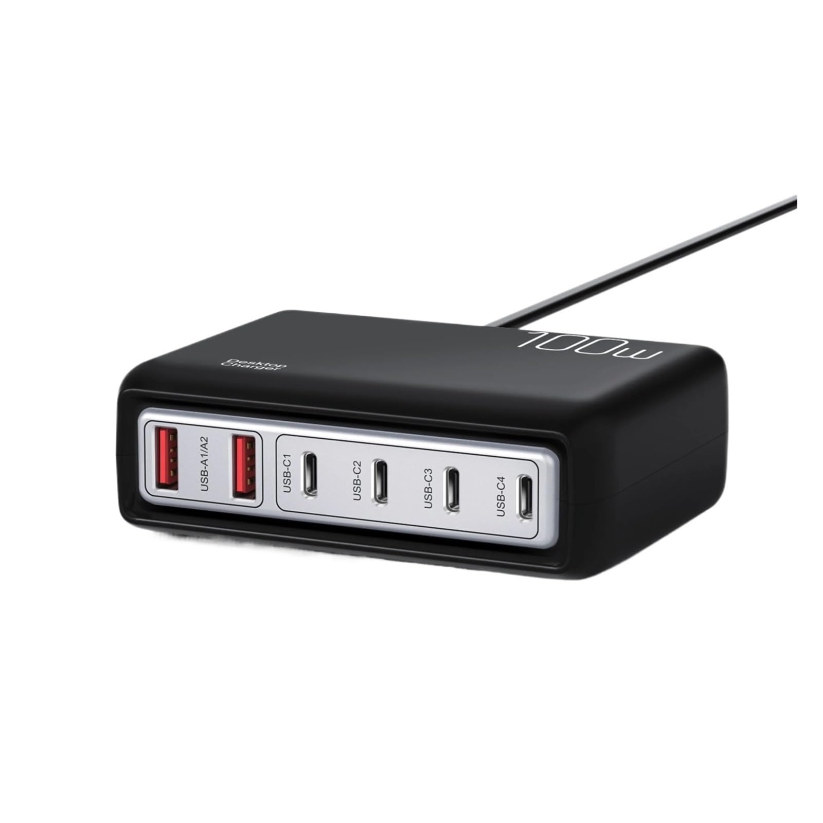 6-portowa Ładowarka USB O Mocy 100 W Z Kablem Do Telefonu Komórkowego(Black)