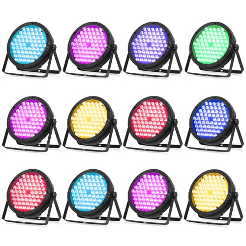 Image of BETOPPER Stage Lighting 120W Par Light RGBW 4-in-1 Stage Lights, DJ Light DMX for Concert and Events,12 Packs