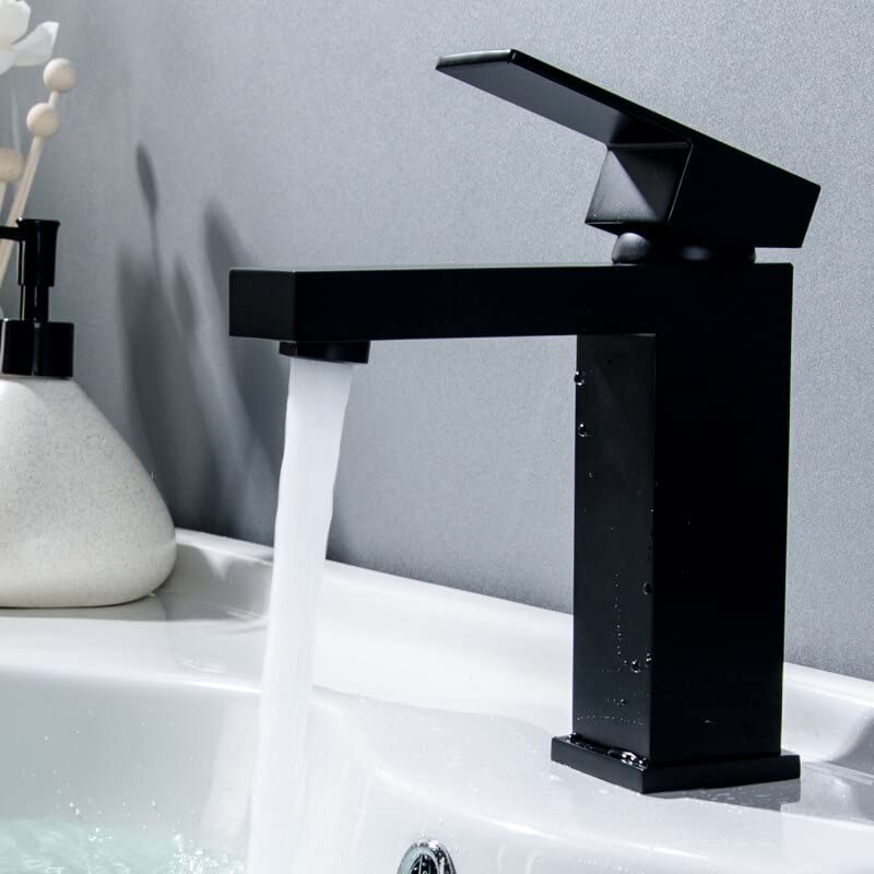 Robinet mitigeur de bassin en acier inoxydable mélangeur eau chaude froide pour évier
