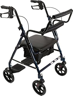 ProBasics Transport Rollator Walker with Seat and Wheels - Folding Walker and Transport