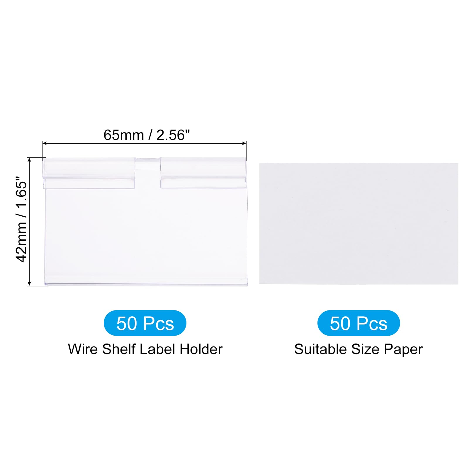 PATIKIL 50 Pcs Wire Shelf Label Holder - Image 2