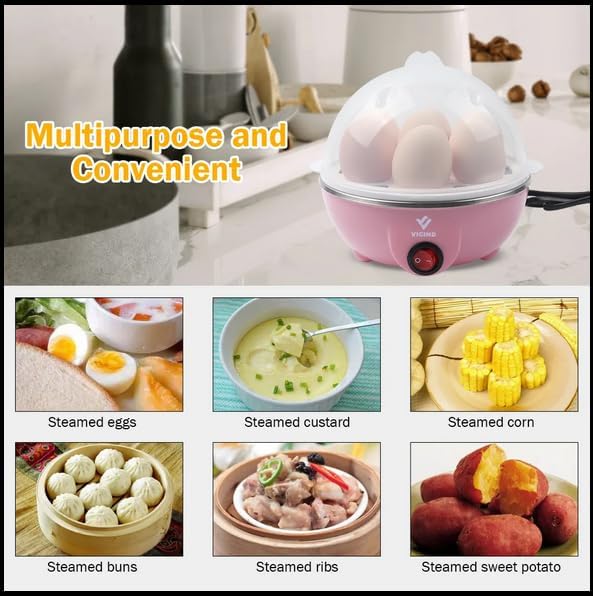 Smart Electric Egg Boiler Corn Milk Rapid Breakfast Multi-Functional Home Use Rapid Egg Cooker Steamer Automatic Egg Boil Cooker: Up To 14 Large Boiled Eggs. Water Mesuring Cup.