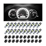 Bittwee T5 LED Lights for Car Dashboard, 20 Pcs 3030-3SMD LED Bulb with Twist Lock Socket, Super Bright Light Bulb for Instrument Cluster Panel Gauge Indicator
