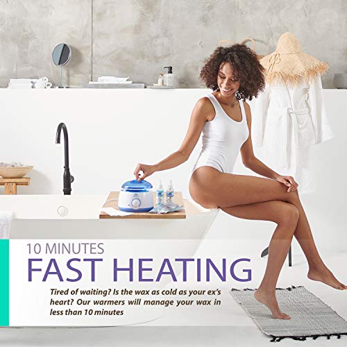 image for BELLA VERDE New Waxing Kit - Home Wax Warmer - Post and Pre Wax Treatm