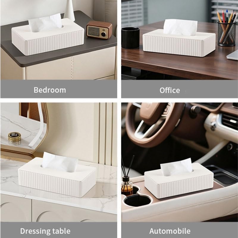 Short Sized Tissue Box Coffee Table in Living Room Hotel Napkin Paper Drawer Car Flat Leather