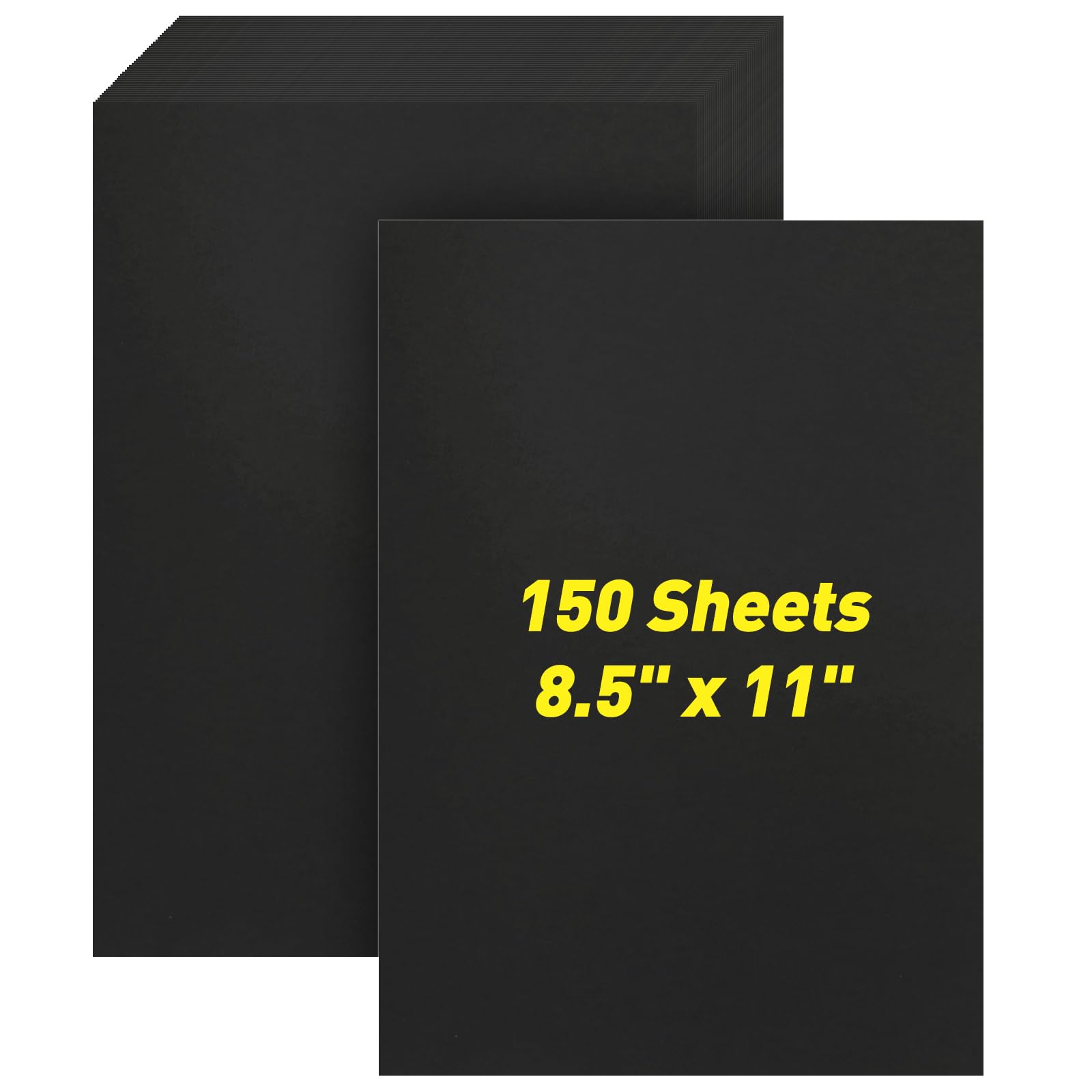 MAXECHO 8.5" × 11" Black Colored Cardstock Bulk 150 Sheets Construction Paper Card Stock Printer Paper for DIY Art Crafts, Cricut Card Making,