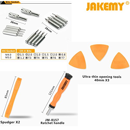 PC Tool Kit, Jakemy Ratchet Repair Screwdriver Set, Torx screwdriver 20 in 1 for iPhone X, iPhone 8/8 Plus/7/7 Plus/6/6 Plus/6S/5/5C/5S/4/4S/iPad 4/3/2/Mini, Laptop