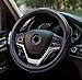 Price comparison product image Universal Fit Leather Car Steering Wheel Cover 37-38.5CM Black Blue Line