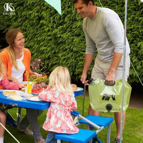 Image of 8 Liter Folding Water Storage Bag for Cycling, Picnic, Outdoor Camping, Road Trip, Traveling Water Carrier Supplies Bag and Container,Drinking Water Container Tank (Multicolour) (1)