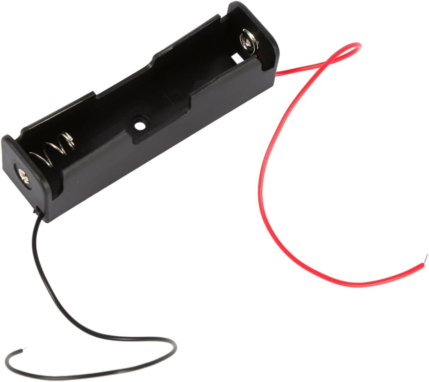 Eacam Battery Holder, 5 X Case Plastic Box With Spring Design for Connecting, Black, 1 X 3.7V Battery