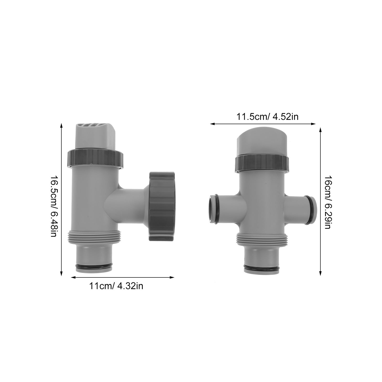 INOOMP Válvula de Émbolo para Manguera de Piscina 1, 25/1, 5 Pulgadas | Juego 1 Set, Pp y Fibra Sintética, Conexión Dual Dividida, Repuesto para Bomba de Filtro