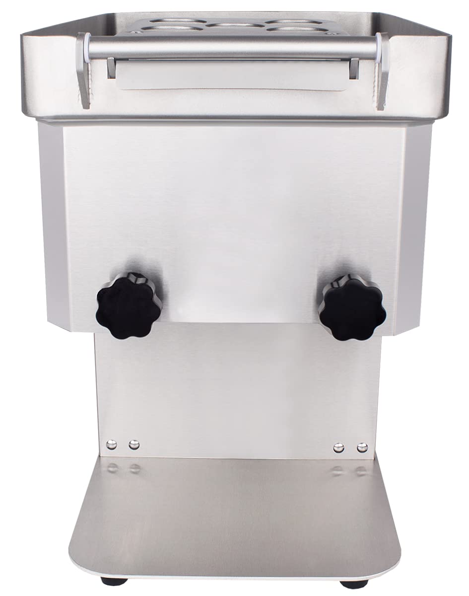 Beeketal 'DS-100D' Profi Gastro Streifenschneider elektrisch mit 3 mm Schnittstärke und 2 Messerreihen mit insgesamt 50 Messern | Scheibenschneider aus Edelstahl | ACHTUNG: II. Wahl B-Ware