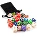 10 X 7 Polyhedral Dice Set (70 Pieces) for Dungeons and Dragons DND RPG MTG Table Games D4 D6 D8 D10 D% D12 D20 with 10 Pack Black Bags, 10 Colors