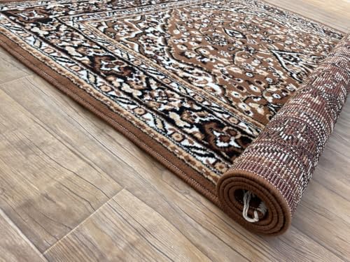 Image of TTC THREAD & TEXTURE CARPET Traditional Comfort: Power-Loomed Carpets for Living Room- Every Space Area Rug Color Gold Size 3x5 Feet (90x150cm)