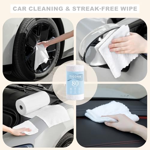 Image of 80 Pack Microfiber Cleaning Cloth Roll Reusable Paper Towels 12 inchx12 inch Tear Away Cloth,Absorbent Dish Rags for House Kitchen,Wash Cloths,Lint Free Rags for Window Cars Cleaning Supplies