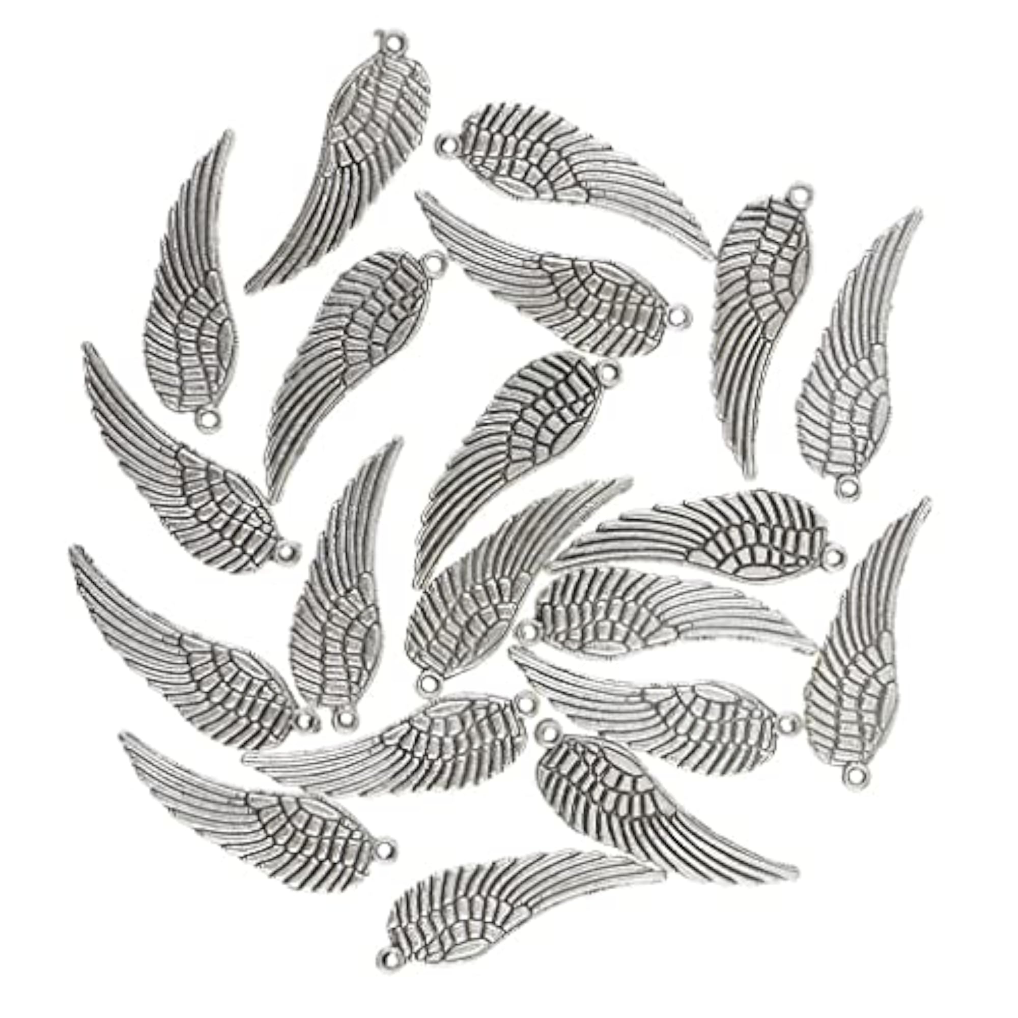 20 Pieces Tibetan Silver Angel Wing Charm Pendant
