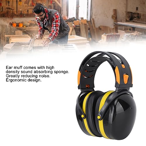 Ear Muff Hearing Protect Headphone Comfortable Wear Sound Blocking ABS and Cotton Easy Carrying with Layered Anti Resonance Casing SNR 30DB for Workouts Woodworking Sleeping - Image 4