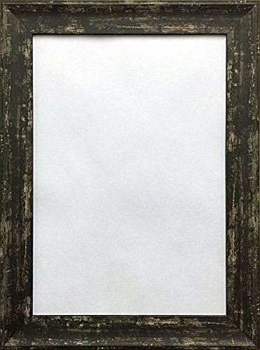 FLAT VINTAGE DISTRESSED FINISH BLACK COLOUR PICTURE PHOTO POSTER FRAME LARGE FRAMES WOODEN EFFECT A5