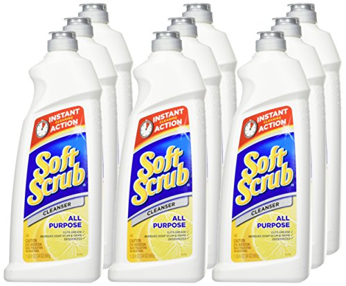 Soft Scrub Total All Purpose Bath & Kitchen Cleanser, Lemon Scent 24 Oz (Pack Of 9), White #TOP2